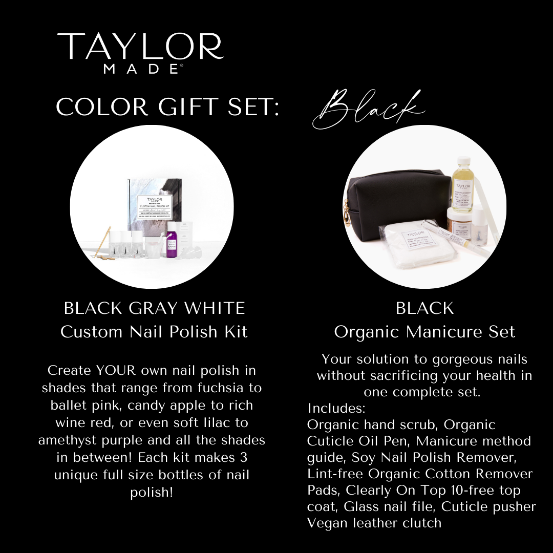 BLACK Color Gift Set - Custom Polish Kit & Manicure Set