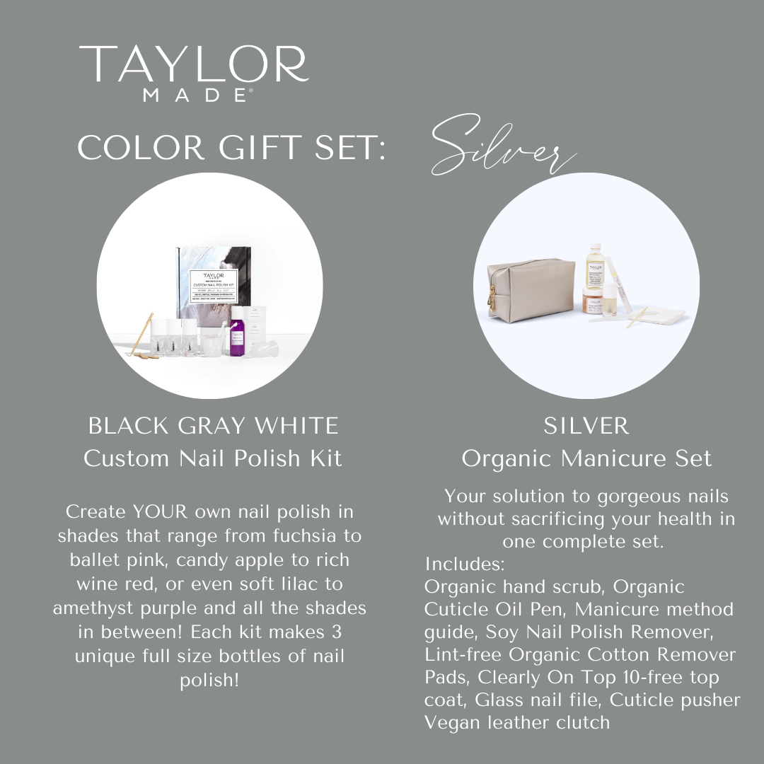 SILVER Color Gift Set - Custom Polish Kit & Manicure Set