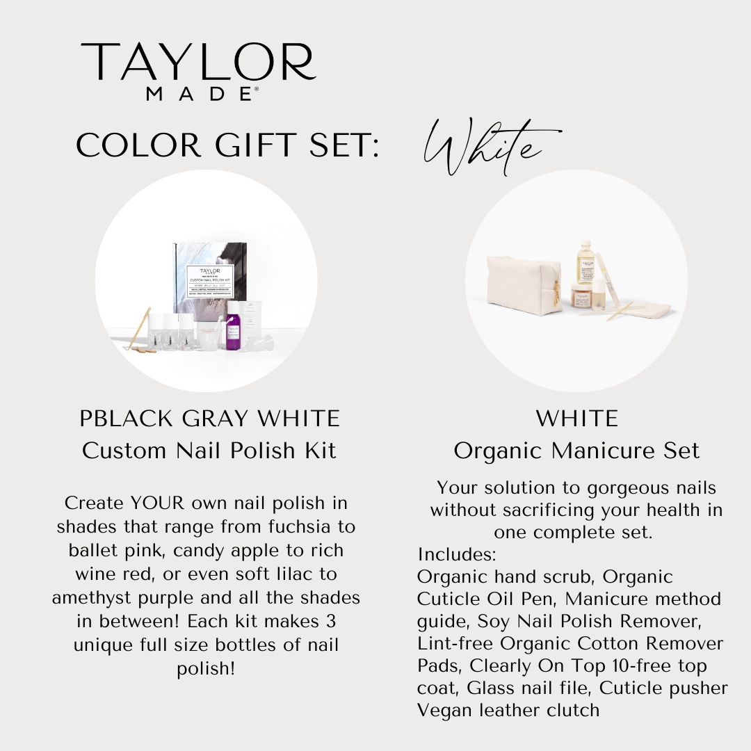 WHITE Color Gift Set - Custom Polish Kit & Manicure Set